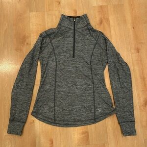 old navy activewear long sleeve gray quarter zip size small
